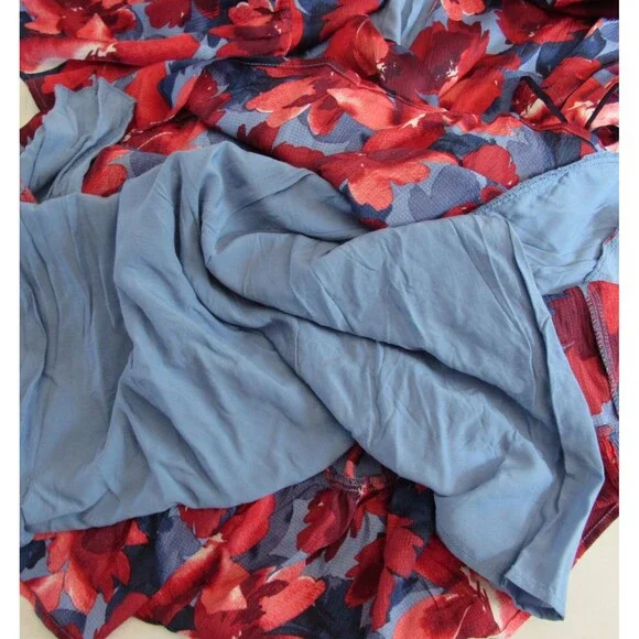 Draper James Midi Flutter Sleeve Lined Wrap Dress Blue Floral Size Small NWT - Picture 5 of 5